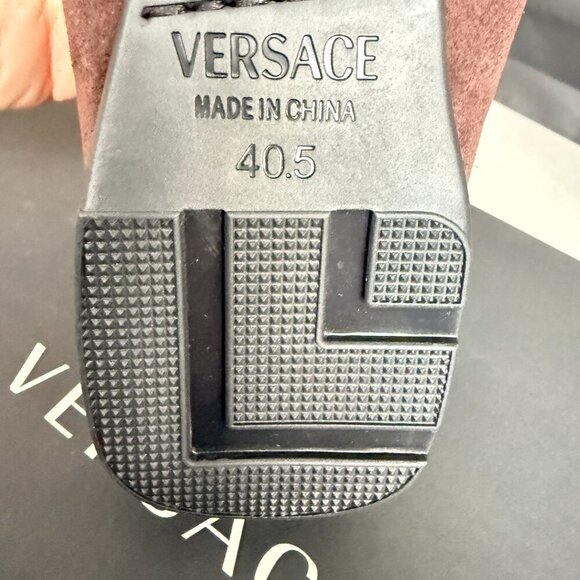 VERSACE 1009707 Medusa Men\'s Brown Suede Driver‎ Shoes, 40.5 main image 14